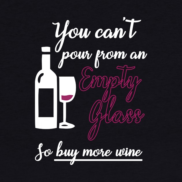 You Can't Pour from an Empty Glass Buy More Wine by Corncheese